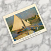 Vintage 1955 Monet "Sailboats at Argenteuil" Mini Offset Lithograph
