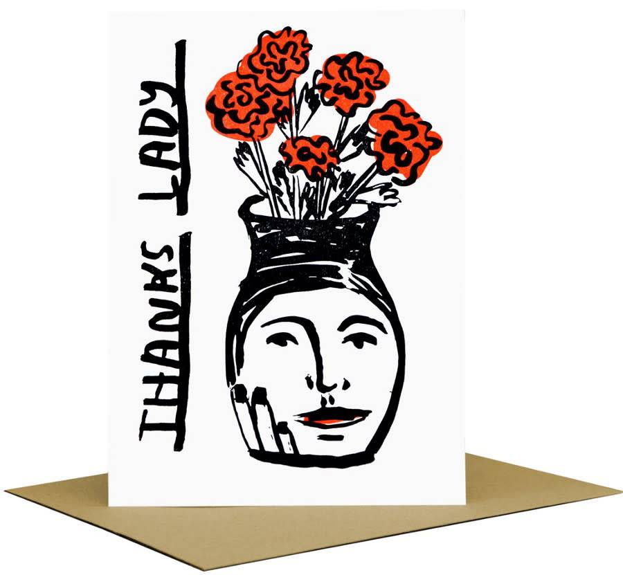 Thanks Lady Greeting Card by People I've Loved at Golden Rule Gallery in Excelsior, MN