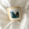 Petite Cream Cup Hand Made by A MANO in Minneapolis with Hand Painted Mountain Scenery 