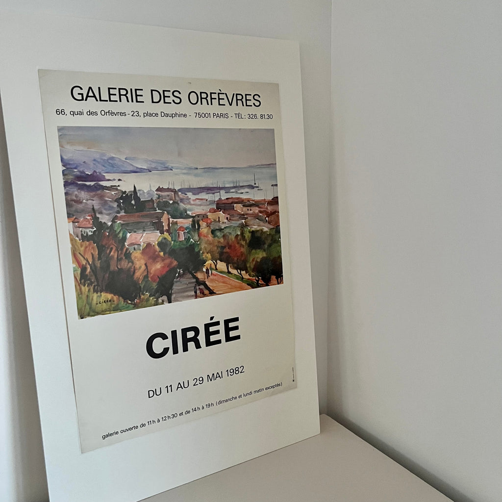 Vintage 80s French Art Gallery Exhibition Poster Print at Golden Rule Gallery