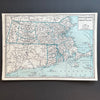 Vintage 1940 East Coast Map | Boston Decor | Vintage Americana Decor | Ivy League | Nantucket Map | Cape Cod Map Decor | Vintage Coastal Cottage Decor | Authentic Vintage Martha's Vineyard Map | Golden Rule Gallery