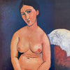 Vintage 50s Modigliani Seated Nude Female Portrait Professionally Framed