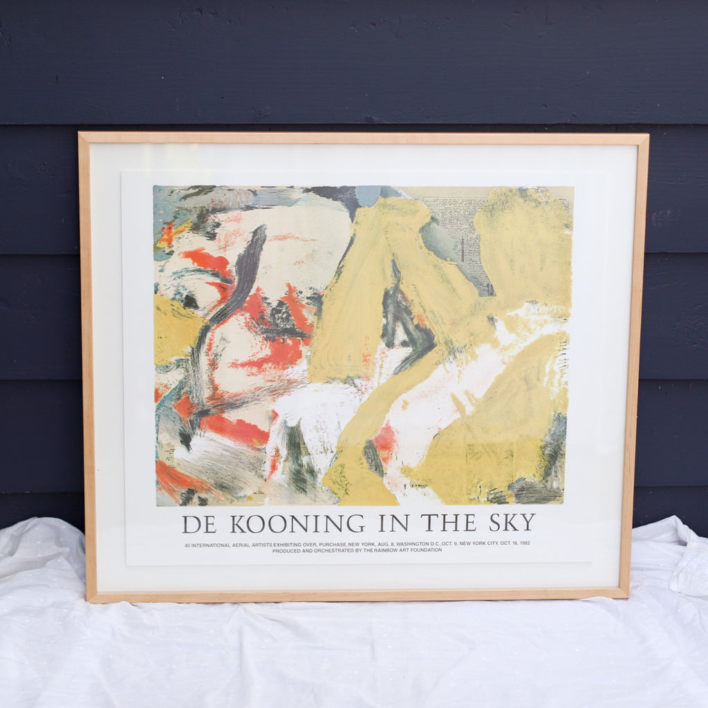 Vintage Kooning 80s Exhibition Poster | Vintage Willem de Kooning "In The Sky" Poster | Vintage Kooning Exhibition Poster | Golden Rule Gallery | Excelsior, MN | 1982 Vintage Poster