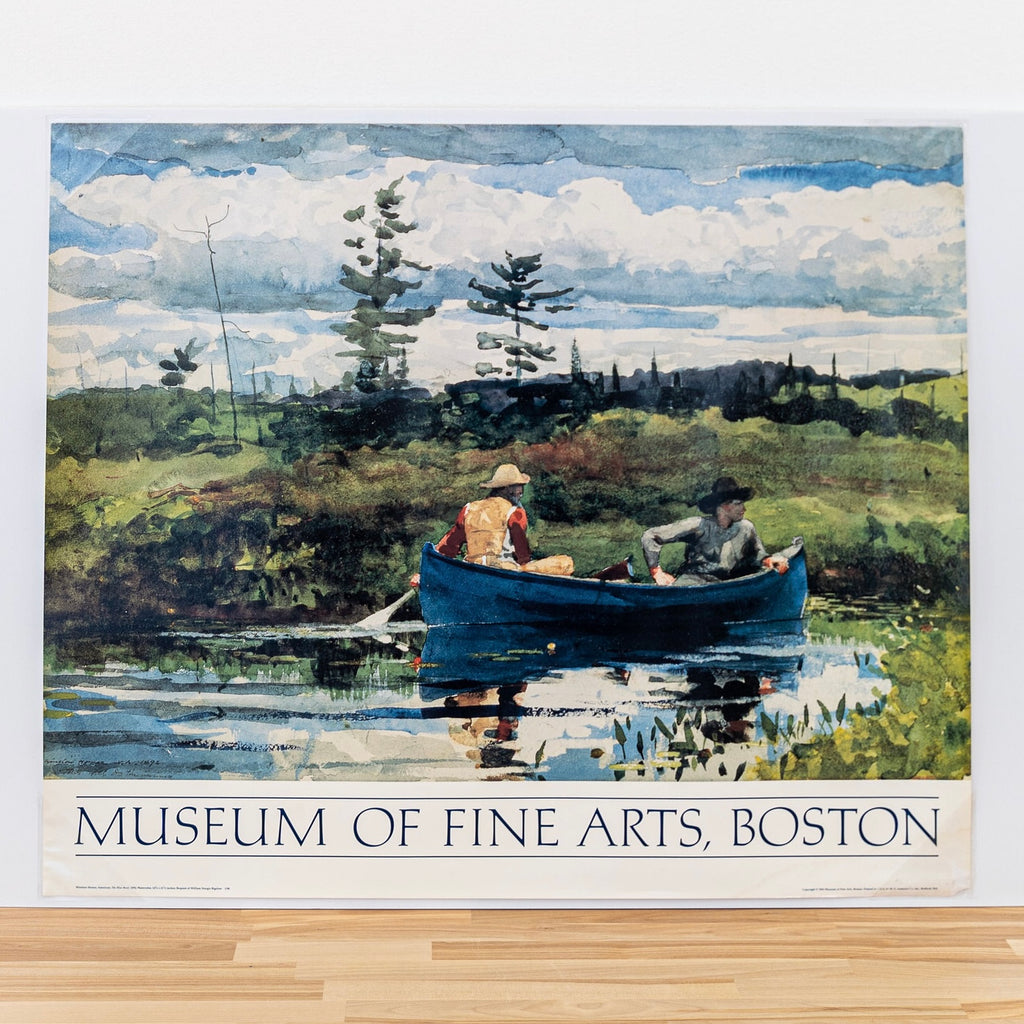 Vintage 1984 "The Blue Boat" Art Museum Exhibition Poster at Golden Rule Gallery 