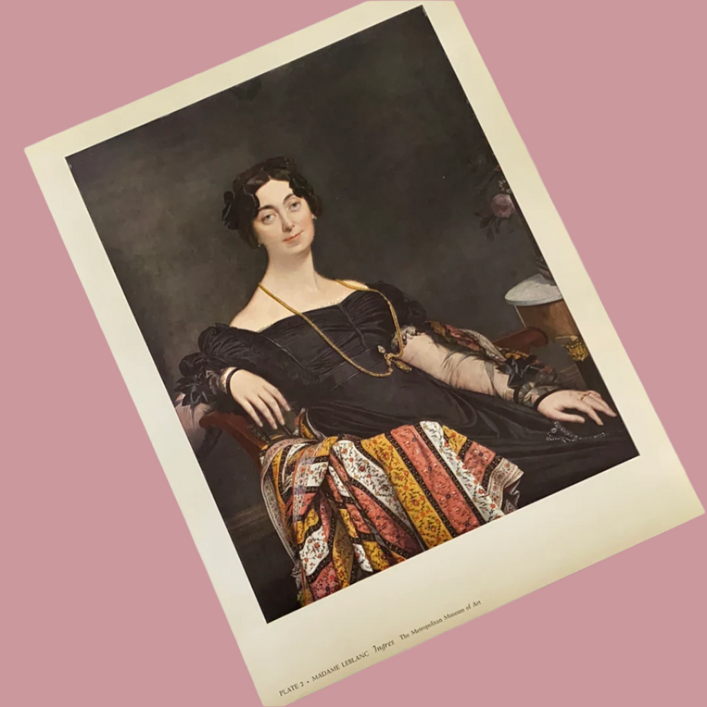 Vintage 1958 Ingres "Madame LeBlanc" Portrait Art Print Collectible at Golden Rule Gallery in Excelsior, MN