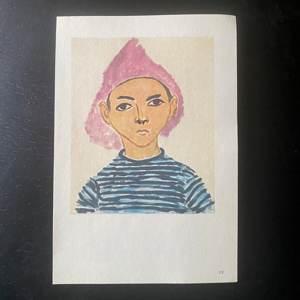 Young Boy Portrait Vintage 50s Matisse Mini Art Plates Prints at Golden Rule Gallery in Excelsior, MN