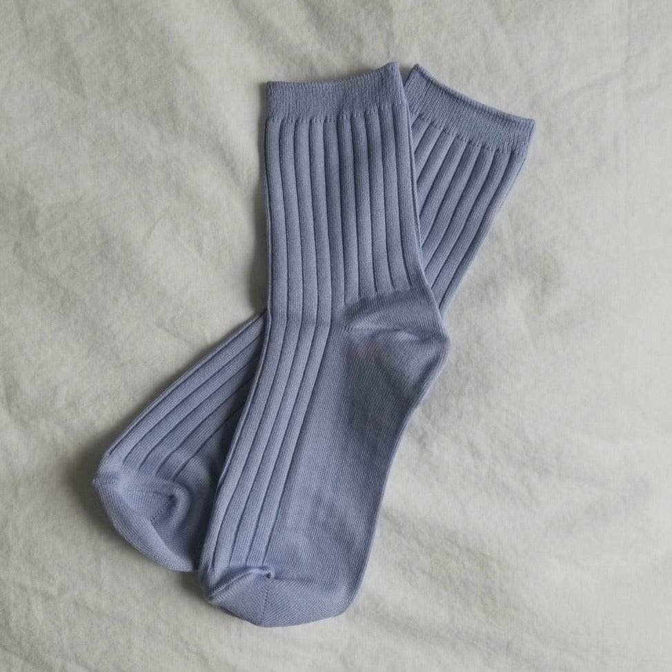 Le Bon Shoppe Ribbed Her Socks in Periwinkle at Golden Rule Gallery