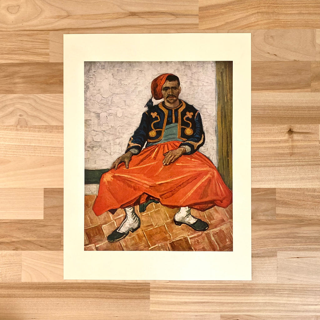 Van Gogh Lithograph Art Print | The Zouave Portrait | Vintage Collectible Art Print | Golden Rule Gallery | Excelsior, MN | 50s Vincent Van Gogh Offset Lithograph | The Zouave Art Print | MPLS Art Gallery