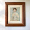Vintage 50s Renoir Female Portrait Art