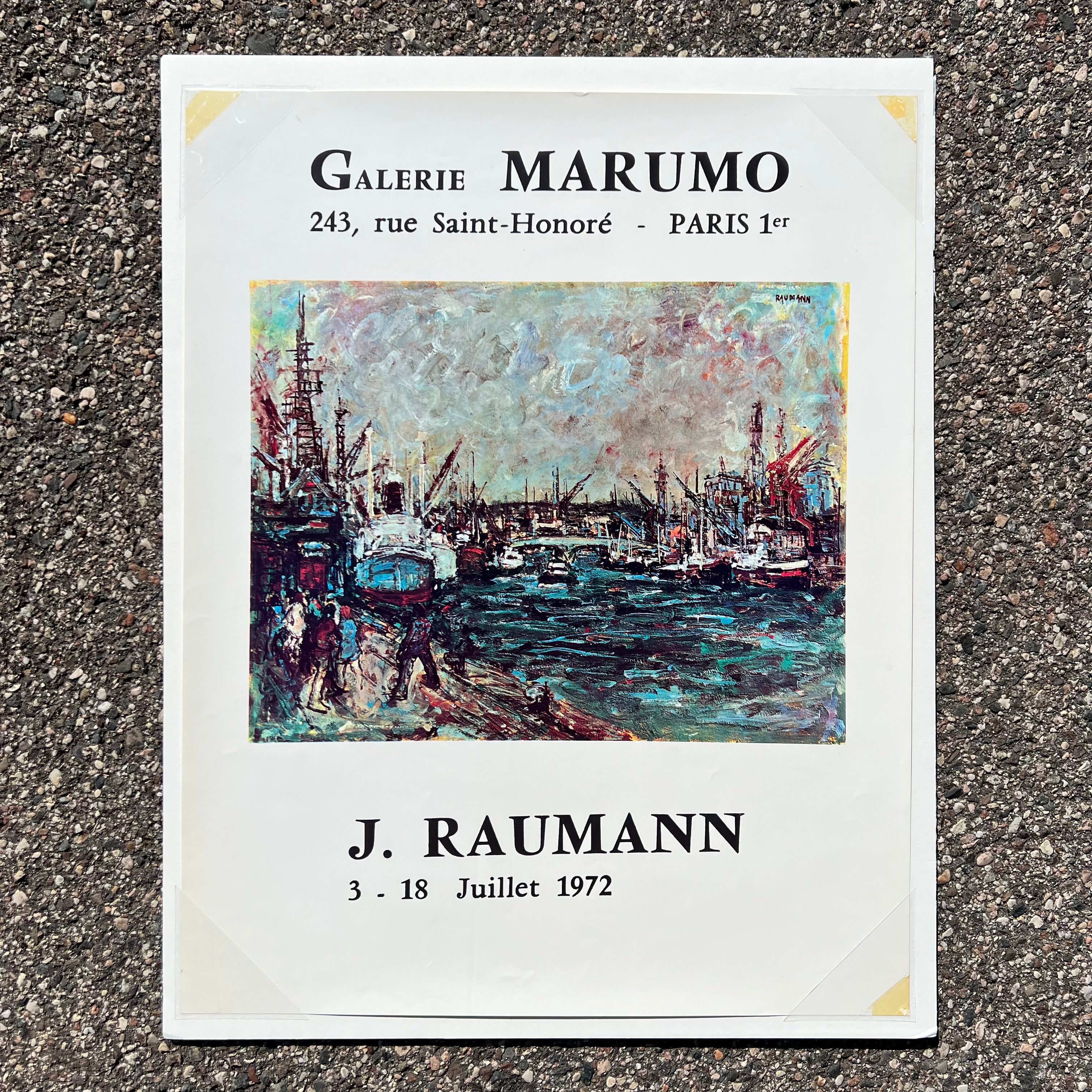 Vintage 1972 Raumann Exhibition Poster | Golden Rule Gallery | Art ...