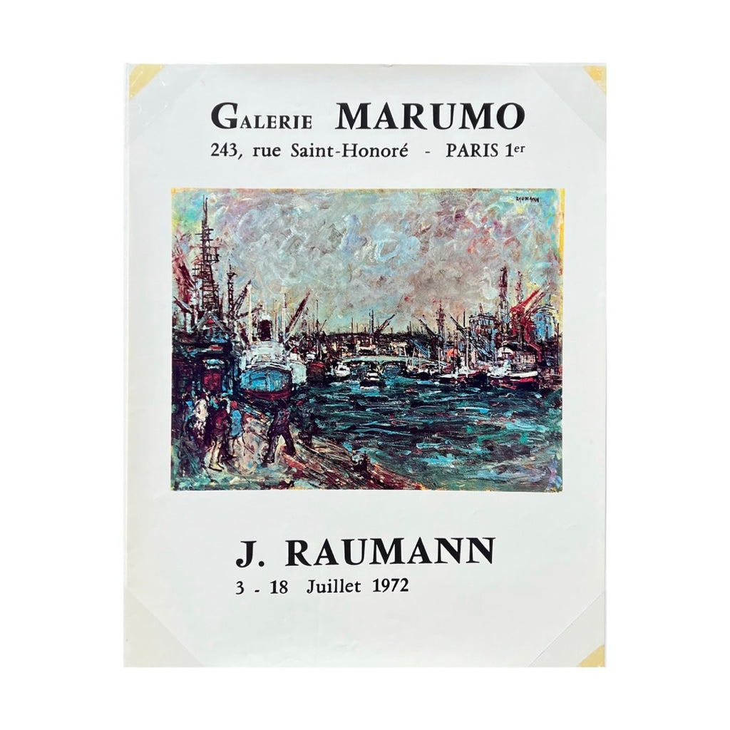 Vintage 70s Raumann Seascape Exhibition Poster Print at Golden Rule Gallery