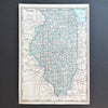 Vintage 40s Illinois State Census Atlas Map Art Print at Golden Rule Gallery in Excelsior, MN