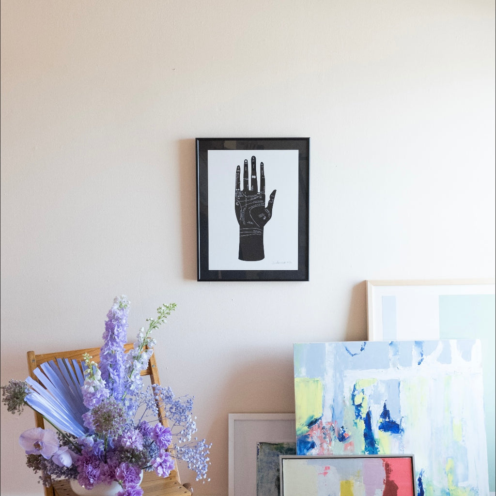Professionally Framed Palm Reading Minimalist Art Print at Golden Rule Gallery