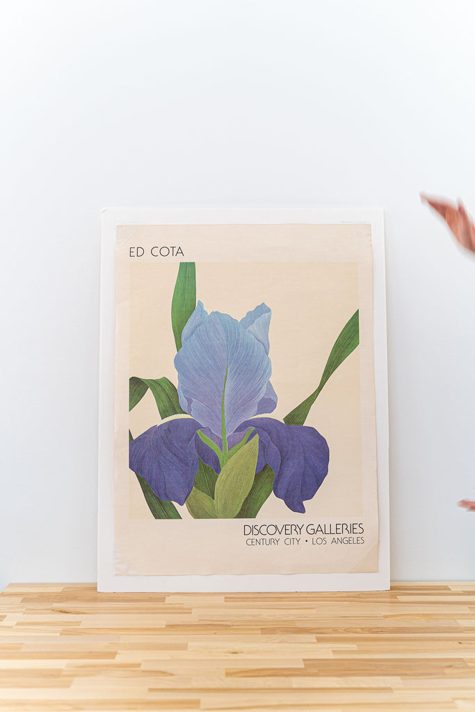 Vintage Ed Cota Purple Flower Poster