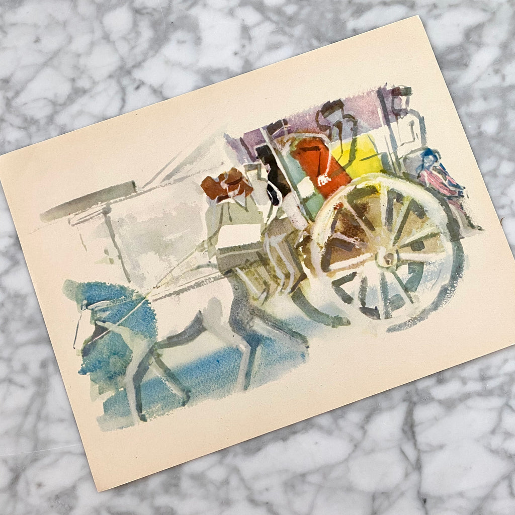 Vintage Watercolor Art Prints | Vintage 40s German Watercolor Prints | Golden Rule Gallery | Vintage 1946 Xaver Fuhr Prints | Excelsior, MN