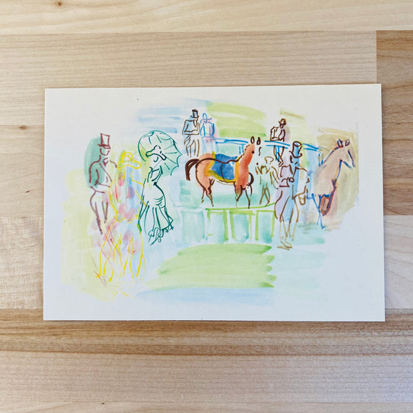 Dufy Midcentury Lithograph | Le Paddock | Vintage Art Print | French Horse Water Color Art | Golden Rule Gallery | Minneapolis Art Gallery | Vintage Art Collectibles