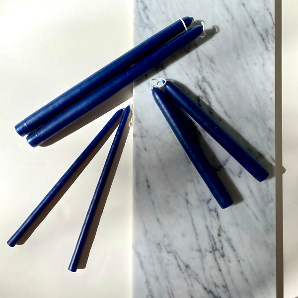 Cobalt Blue Taper Candles | Dark Blue Taper Candle | Mole Hollow Candles | Golden Rule Gallery | Excelsior, MN
