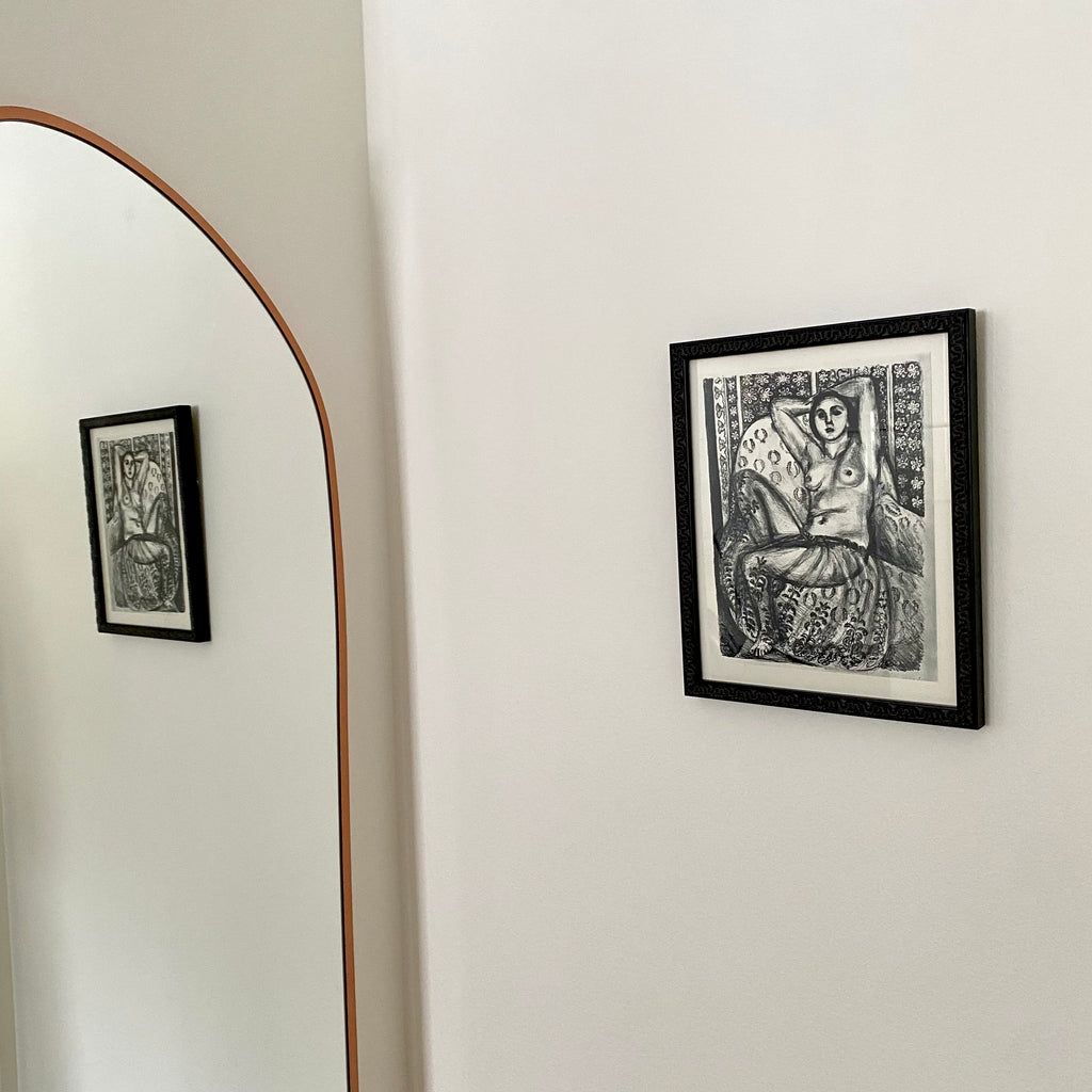 Vintage 70s Matisse Black and White 'Odalisque' Female Nude Portrait Art Plate Print at Golden Rule Gallery in Excelsior, MN