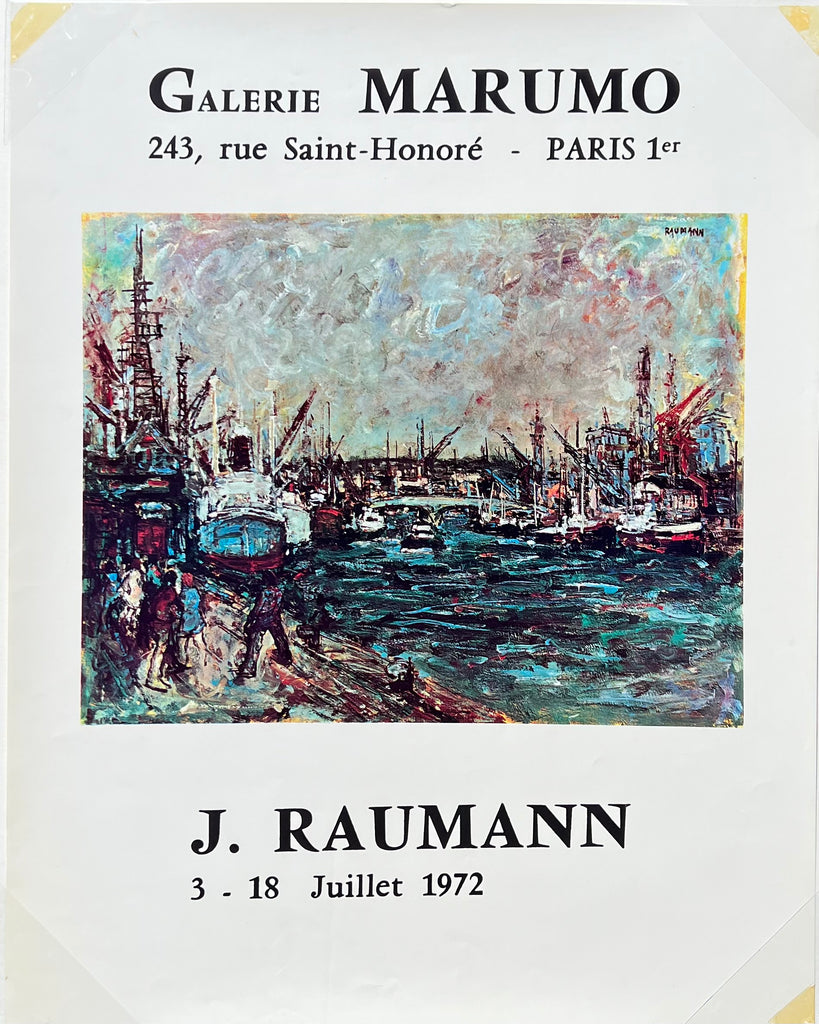 Vintage 1972 Paris France Raumann Exhibition Poster at Golden Rule Gallery