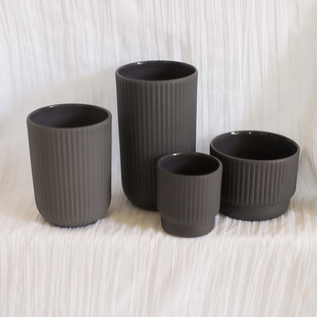 Cappuccino Cup In Dark Gray | Archive Studio | Microwave Safe Dishware | Artistic Cups | Golden Rule Gallery | Excelsior, MN