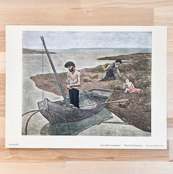 Vintage 1960 Puvis de Chavannes "The Poor Fisherman" Art Print | Golden Rule Gallery | Vintage 60s Puvis de Chavannes | The Poor Fisherman Art Print | Art Collectibles | Excelsior, MN
