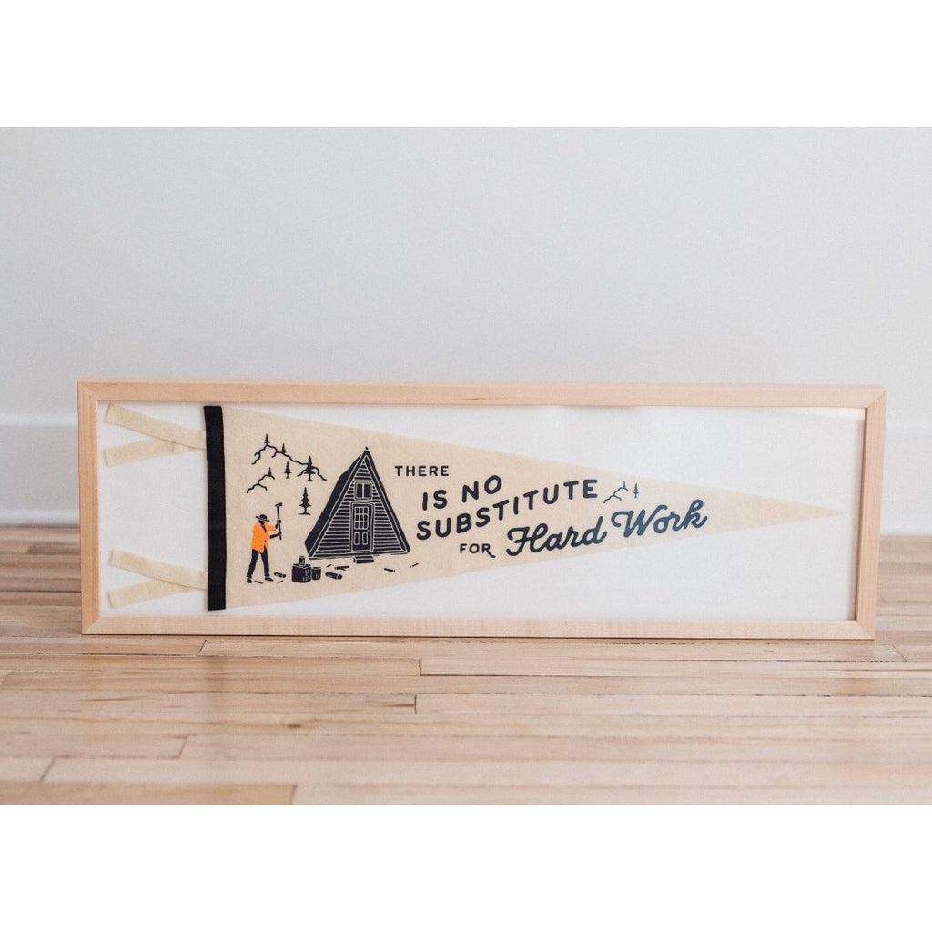 Framed Hard Work Pendant Flag