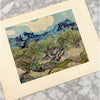 Vintage 50s Van Gogh Landscape with Olive Trees Offset Lithograph Landscape Print at Golden Rule Gallery in Excelsior, MN