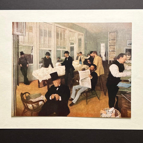 Vintage 1952 Degas The Cotton Market, New Orleans Offset Lithograph Art Print at Golden Rule Gallery in Excelsior, MN