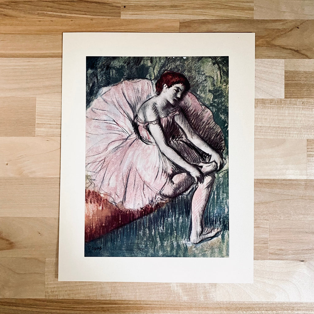 Rare Vintage Degas Print | Rare Vintage 1948 Degas “Danseuse Assise" Art Print | Vintage 1940s Degas Ballerina Art Print | Vintage Art Collectibles | Golden Rule Gallery | Excelsior, MN