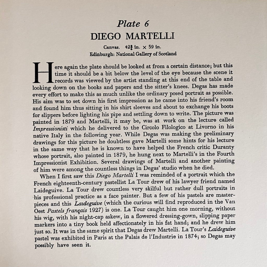 Rare Vintage 1948 Degas “Diego Martelli" Portrait Art Print | Vintage Art Collectibles | Golden Rule Gallery | Excelsior, MN