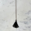 Black Tassel Sterling Silver Chain Necklace at Golden Rule Gallery in Excelsior, MN