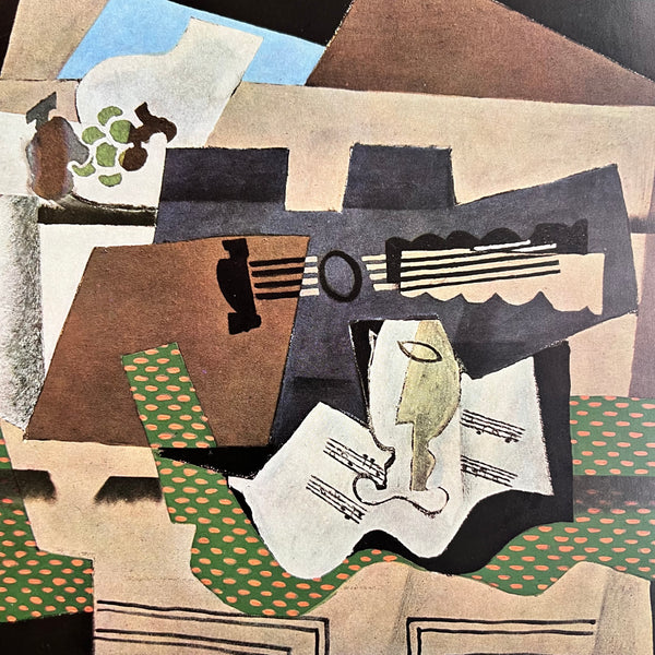 Vintage 1940s Braque "Glass and Guitar" Swiss Art Print