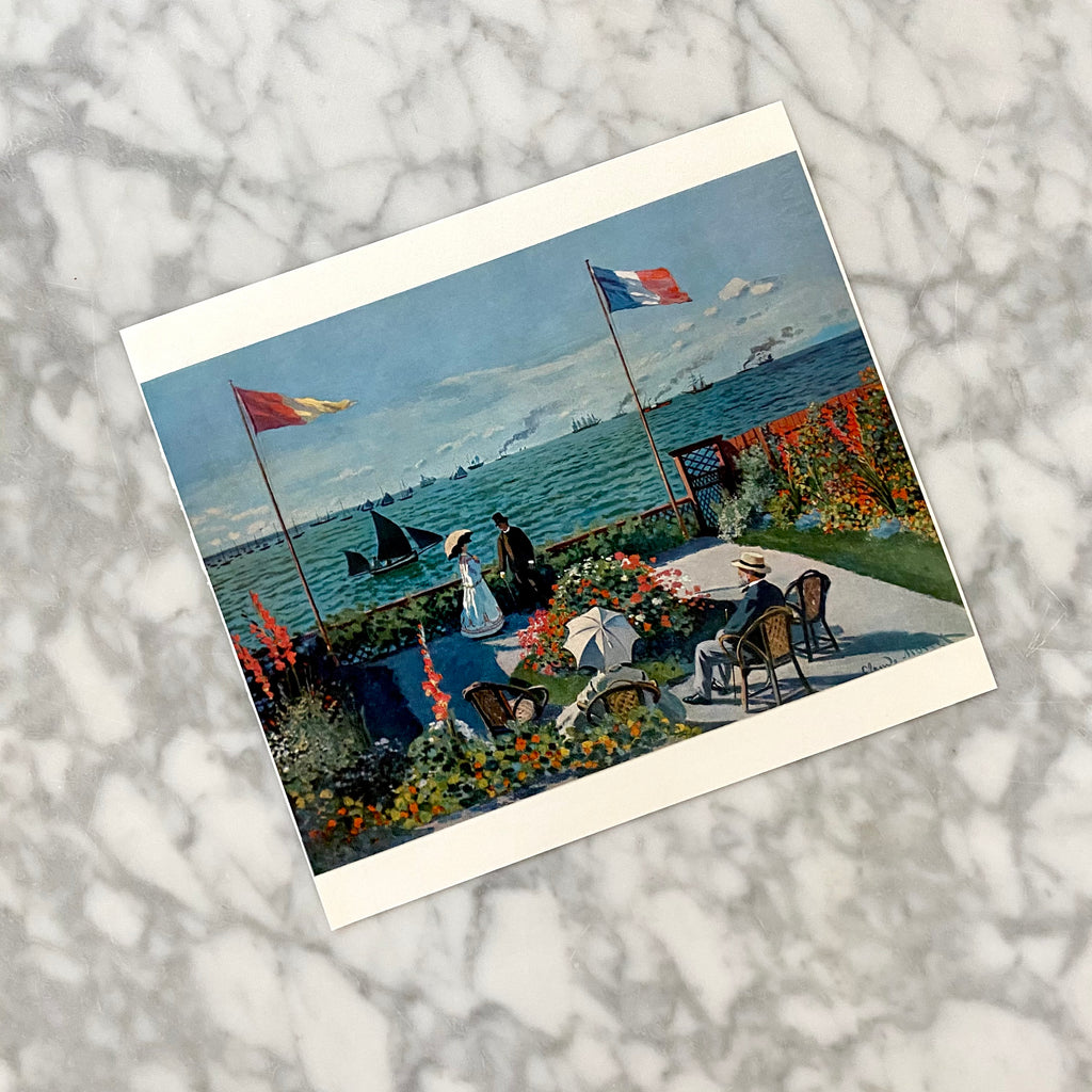 Vintage 1960 Monet Lithograph Print | Terrace At The Seaside Vintage Monet Print | Golden Rule Gallery | Excelsior, MN | Art Collectibles