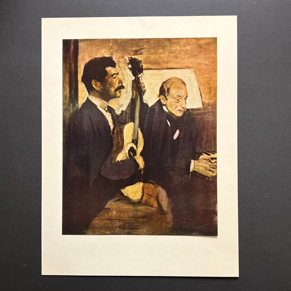 Vintage 1952 Degas Father Listening to Pagans Offset Lithograph Art Print at Golden Rule Gallery in Excelsior, MN