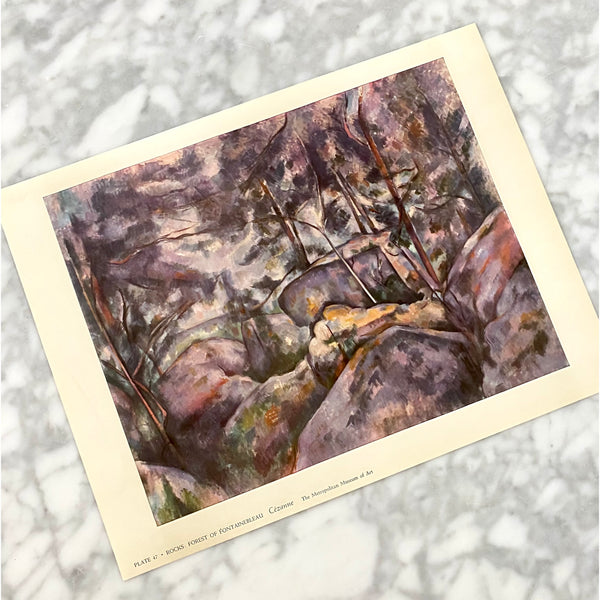 Rocks: Forest of Fontainebleau | Paul Cézanne | 1890s | Vintage French Art Prints | Art History | Golden Rule Gallery