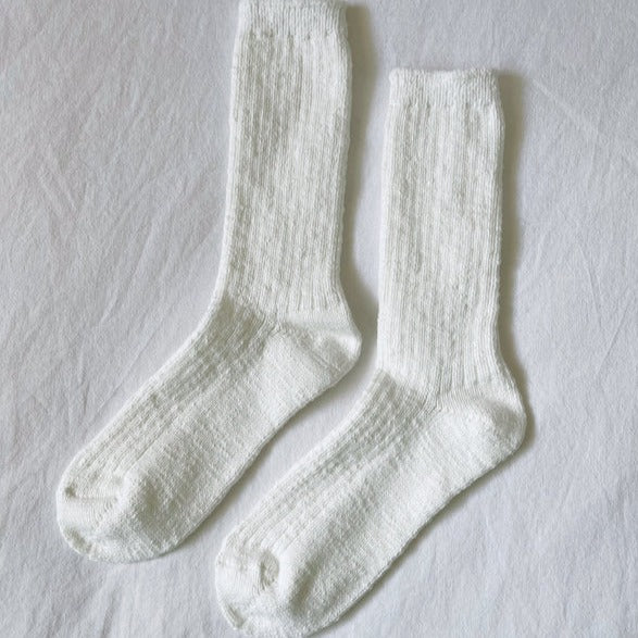 Clean White Cottage Socks by Le Bon Shoppe at Golden Rule Gallery