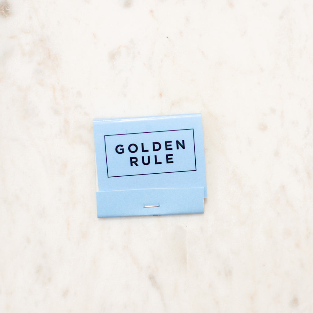 Baby Blue Golden Rule Gallery Matchbook