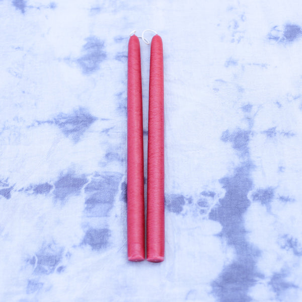 Colonial Pink Taper Candles | Mole Hollow Candles | Pair of Pink Taper Candles | Golden Rule Gallery | Excelsior, MN