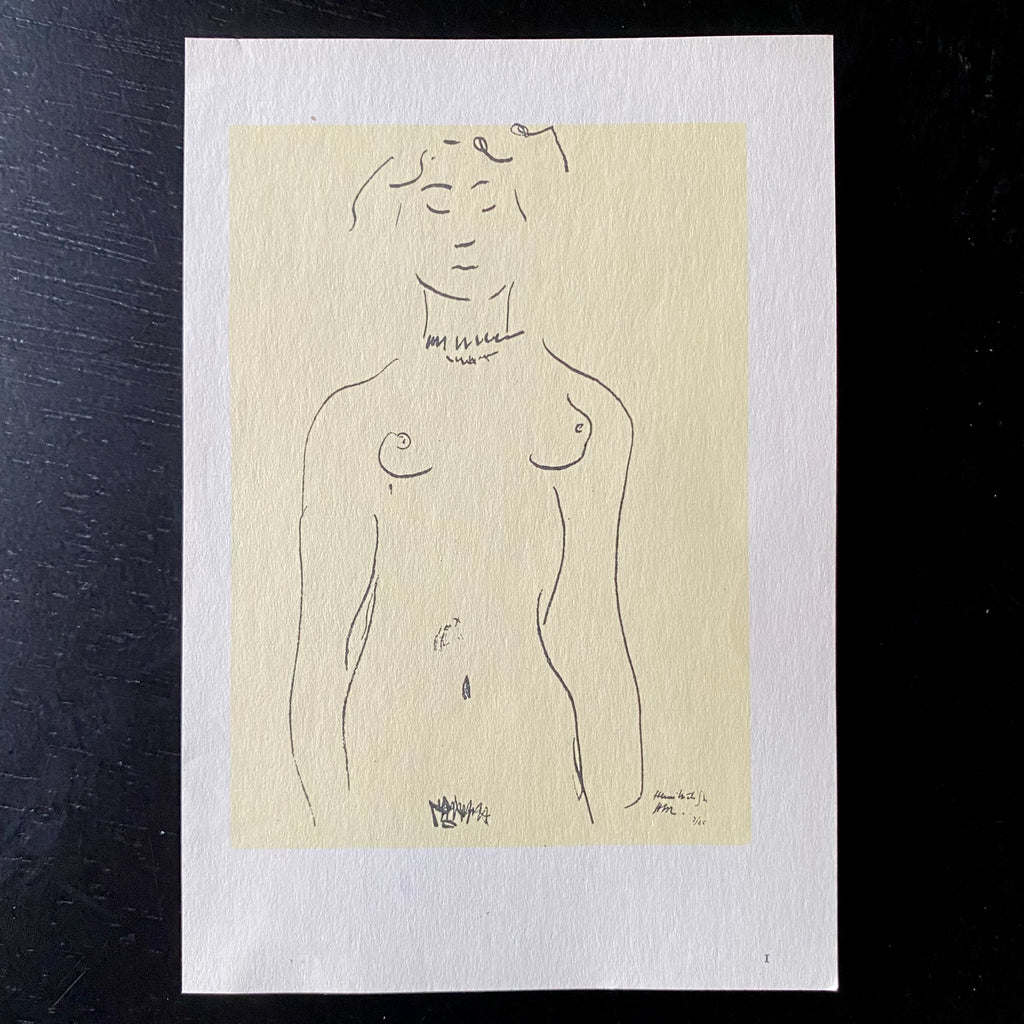 Nude Female Portrait Vintage 50s Matisse Mini Art Plates Prints at Golden Rule Gallery in Excelsior, MN