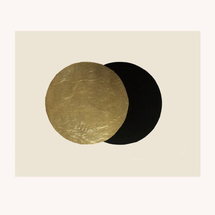 Eclipse Gold Leaf Embossed and Linocut Art | Jennifer Ament Art | Golden Rule Gallery | Excelsior, MN