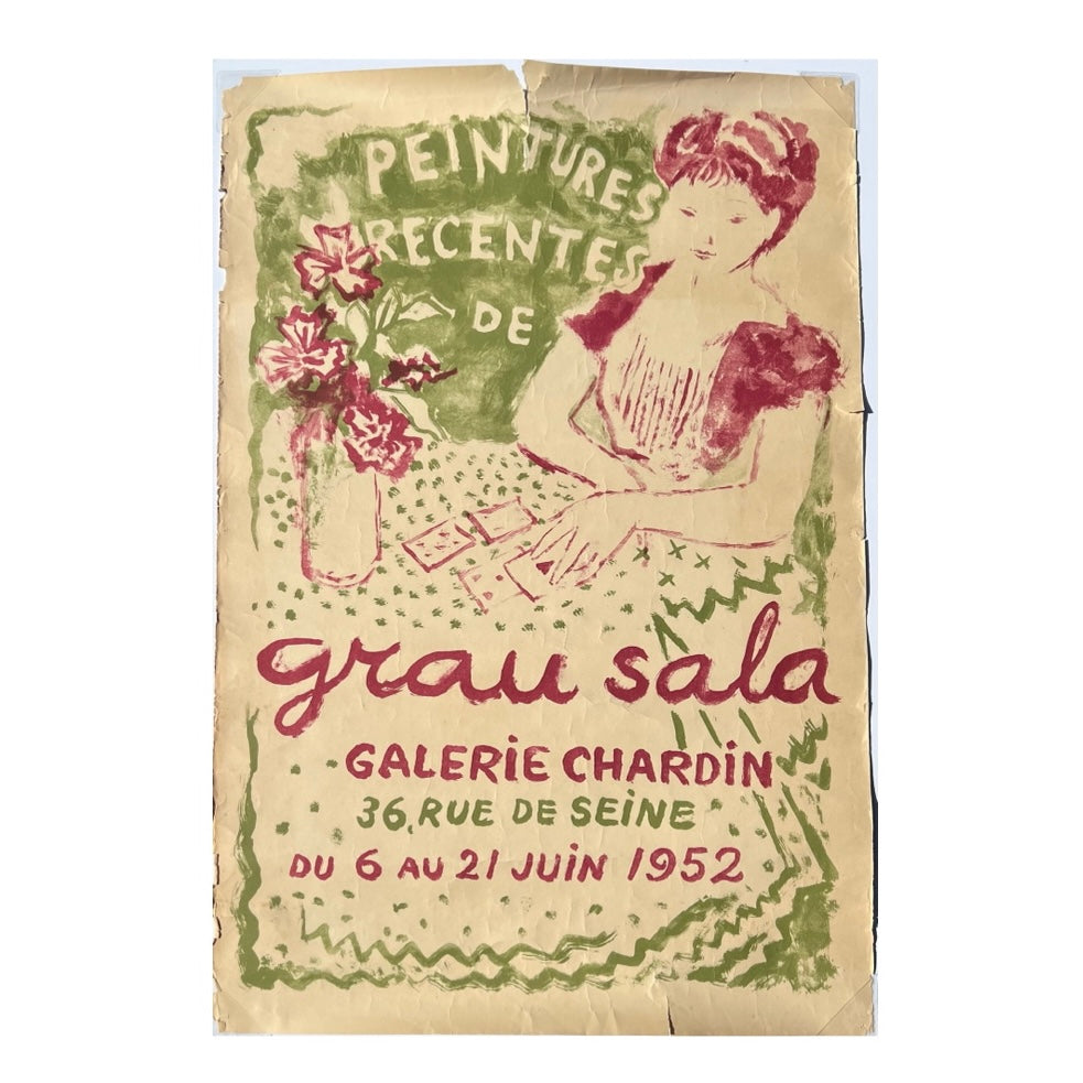 Vintage 1952 Grau Sala Exhibition Poster Golden Rule Gallery Art