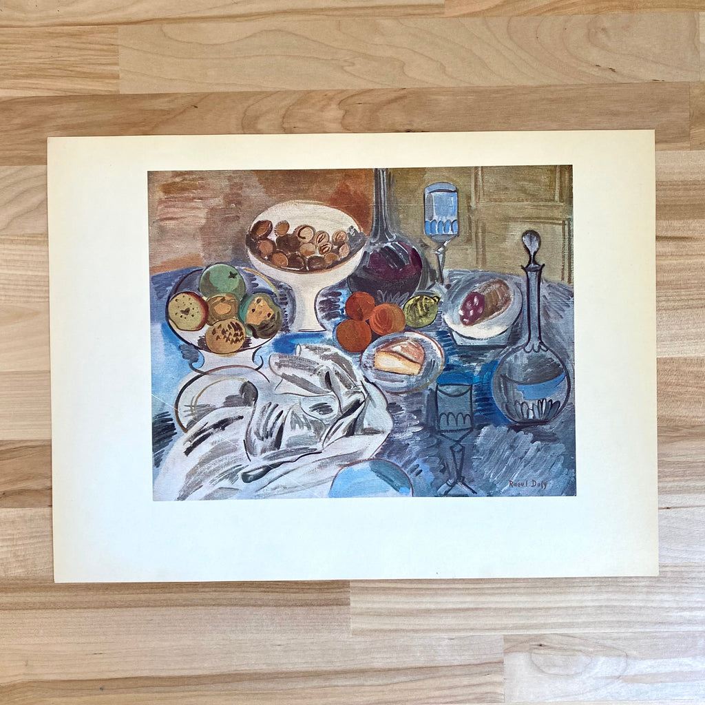 Vintage 40s Raoul Dufy Art Print | Rare Vintage Dufy Lithograph Art Print | Vintage Dufy Still Life Art Print | Golden Rule Gallery | Excelsior, MN | Vintage Art Collectibles | Vintage Art Prints