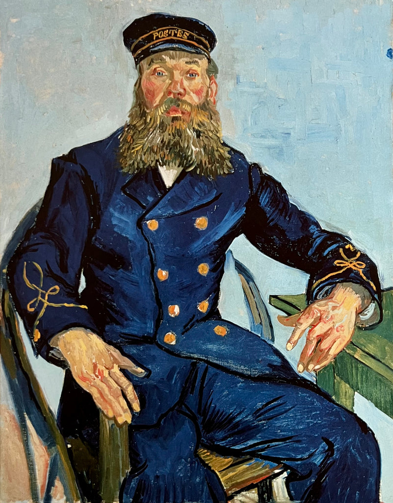 Vintage Van Gogh Portrait of the Postman Joseph Roulin Color Book Plate at Golden Rule Gallery