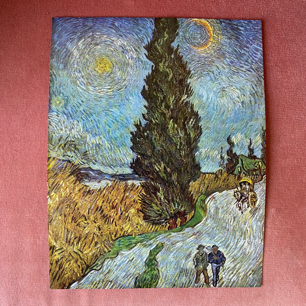 Vintage Van Gogh Road with Cypresses Art Print