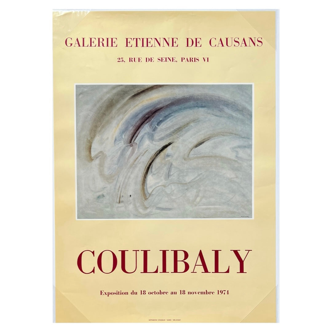 Vintage Coulibaly 1974 French Exhibition Poster Golden Rule Gallery