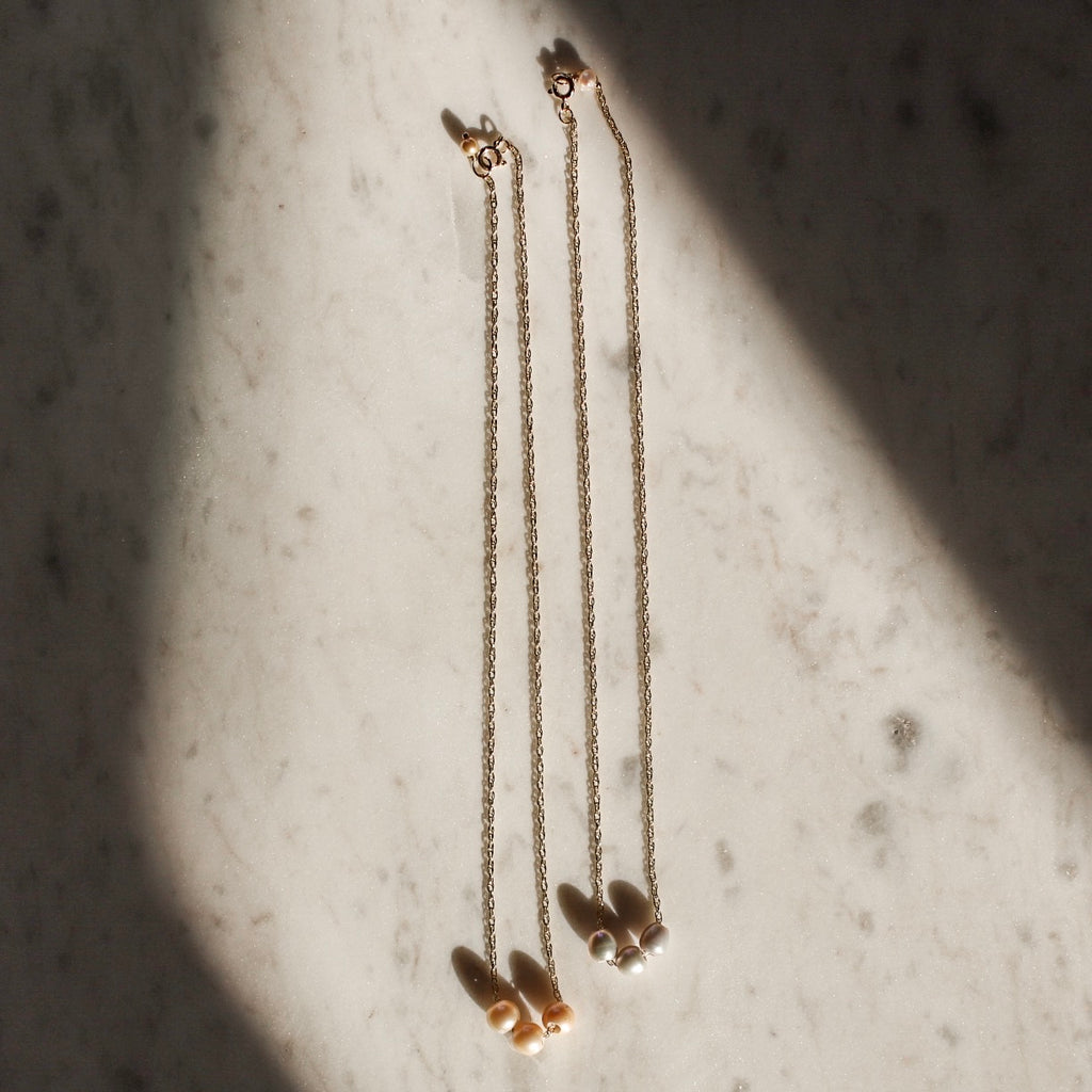 Trio Gold Pearl Necklaces by Protextor Parrish 
