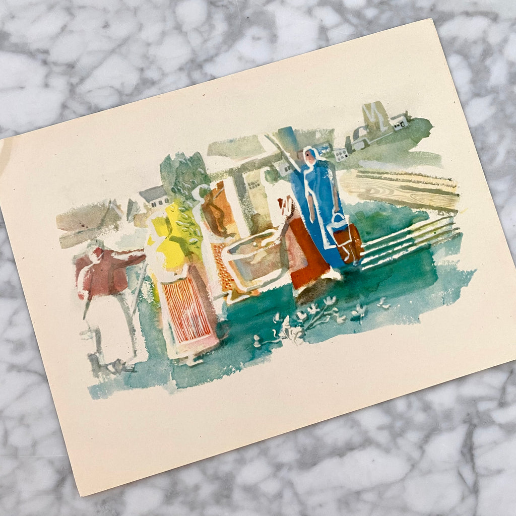 Vintage German Watercolor | Xaver Furh | Collectible WWII Era Print | Golden Rule Gallery | Excelsior, Minnesota 