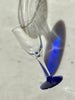 Single Petite Vintage Cobalt Blue Stem Coupe Glass