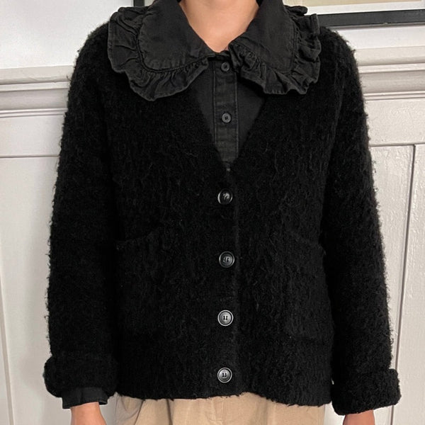 Le Bon Shoppe Cozy Black Cardigan Chaud Sweater