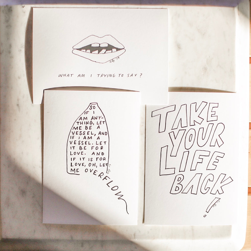 Take Your Life Back Typography Illustrated Text Minimal Art Print by Local MPLS Anna Lisabeth at Golden Rule Gallery in Excelsior, MN